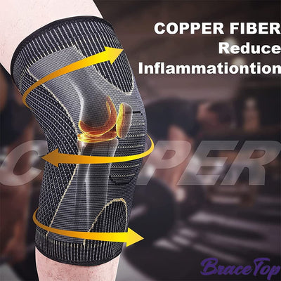 copper fiber knee compression sleeve