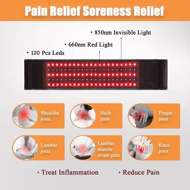 Infrared Light Therapy Belt with Heat and Vibration Massage | OrthoJointRelief