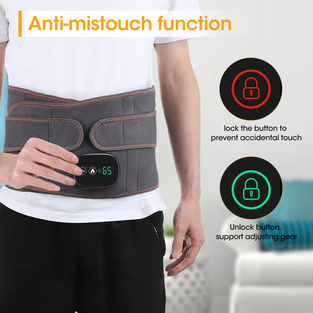 Heated Lumbar Support jade Lower Back Brace Belt w/Remote Control for –  creatrillonline