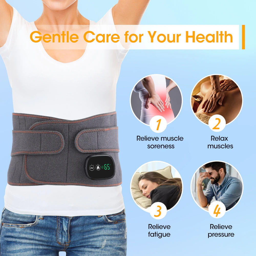 Infrared Belt for Back Pain, image showing gentle care for your health relieve sore muscles, relax muscles, relieve fatigure, relieve pressure