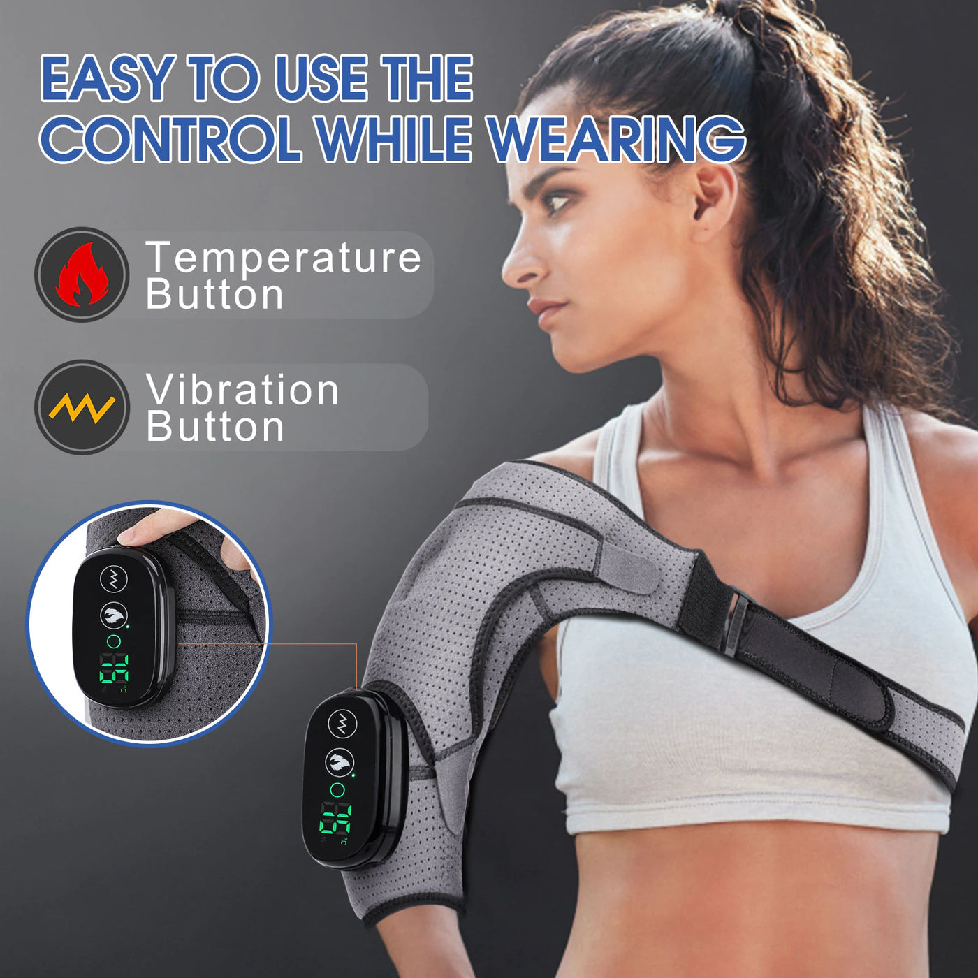 Cordless Heated Shoulder Brace, Shoulder Massager Heating Pads for Rotator  Cuff Pain Upper Arm Muscle Relief 3 Heating and Vibrati 